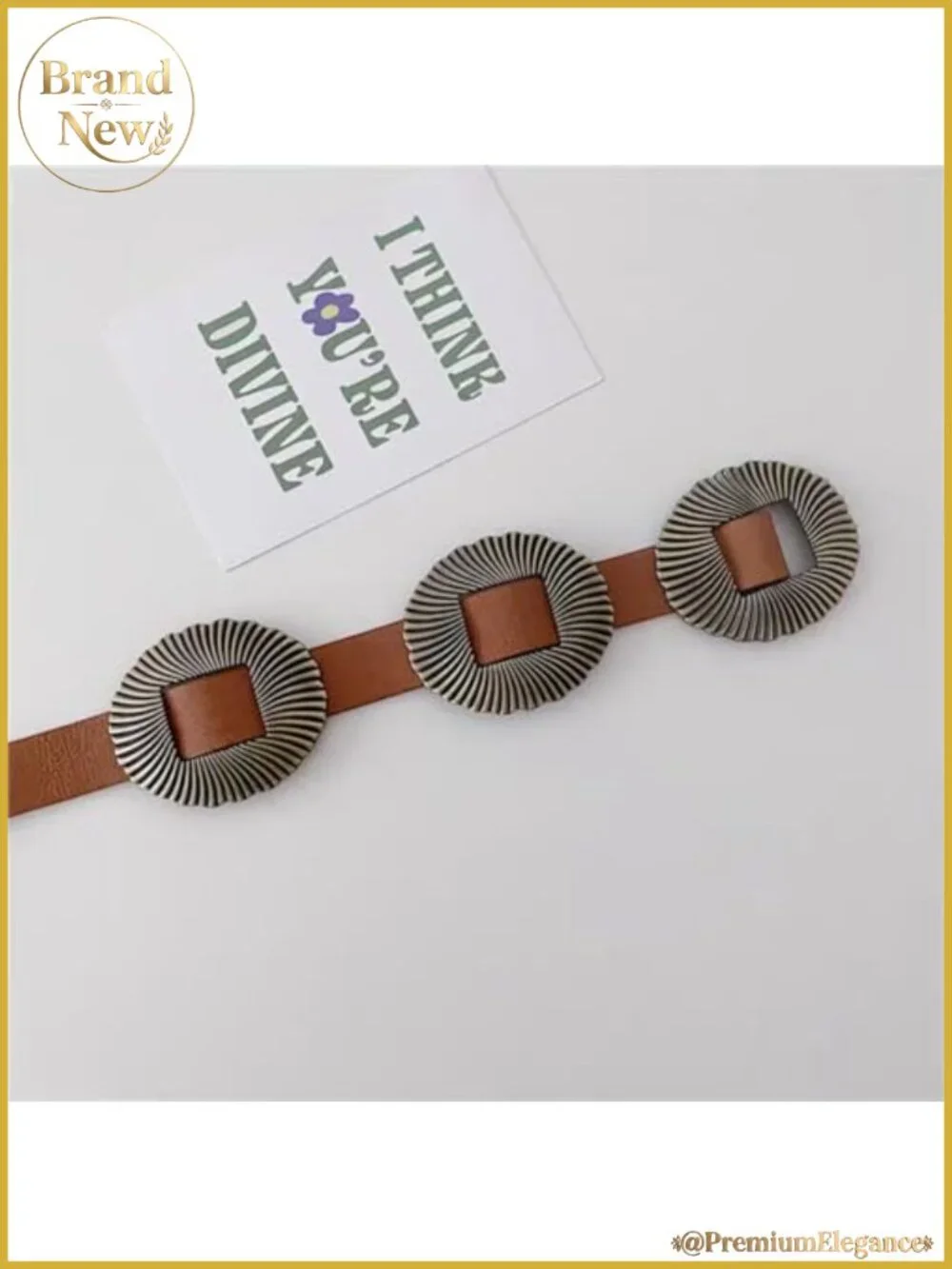 Women's Western Concho Belt PU Leather Adjustable Wide Disc Belt